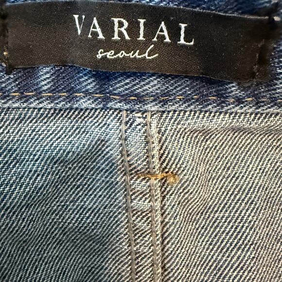 Women's Varial Seoul Denim Blue Jean Midi Cargo Skirt Size Small Size 6 - Picture 4 of 9